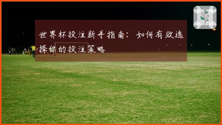世界杯投注新手指南：如何有效选择你的投注策略